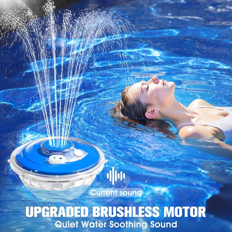 ChlorStar Upgraded Pool Fountain, Floating Pool Fountain with Lights, Above Ground Pool Water Fountains with Anchor, Swimming Pool Fountains for Inground Pool-1PC - Image 4